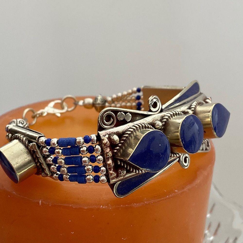 NWOT TIBETAN SILVER LAPIS Blue HAND CRAFTED Women's Bracelet